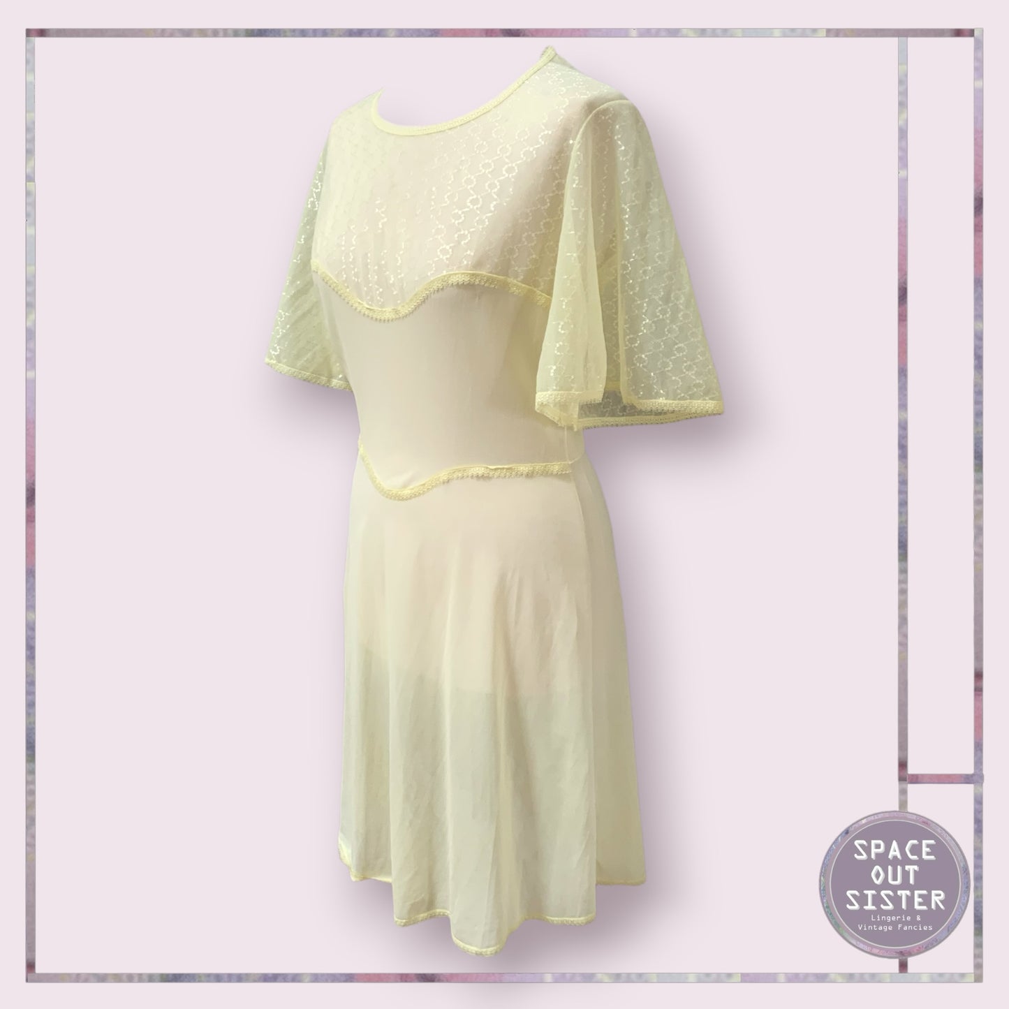 Vintage Lemon Semi Sheer Nightdress