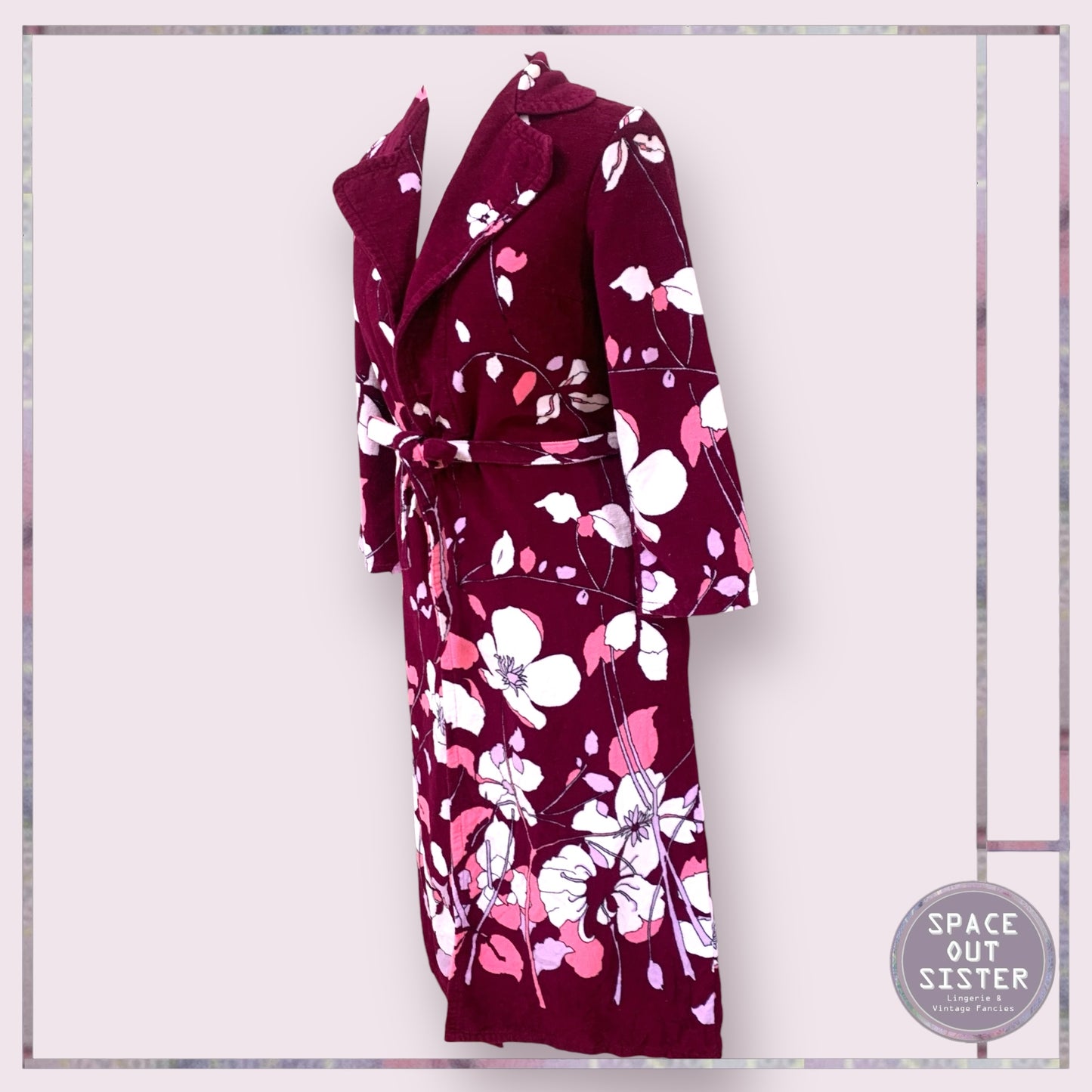 Vintage Modell Cerise Floral Robe