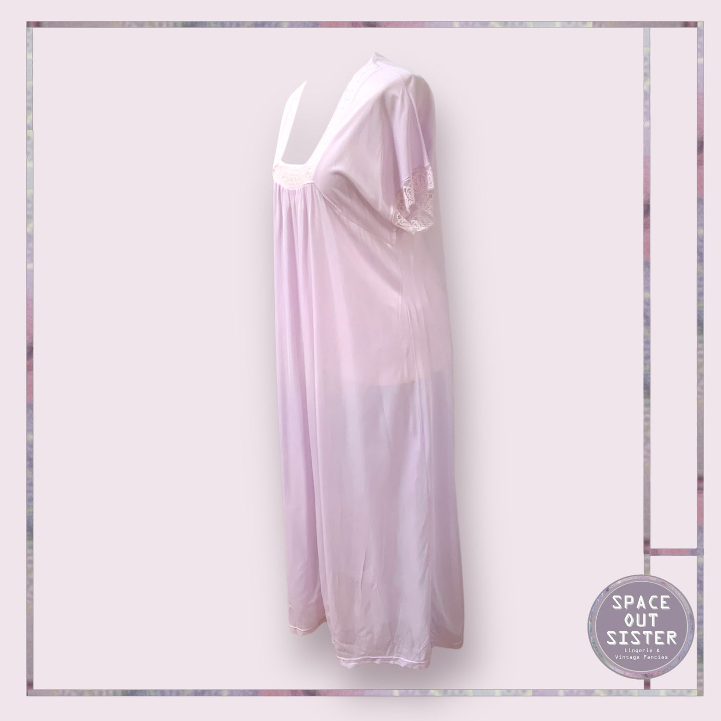 Vintage Lilac Square Neck Nightdress