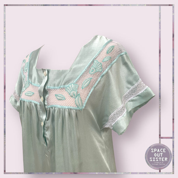 Vintage Satin Sea Foam Green Nightdress