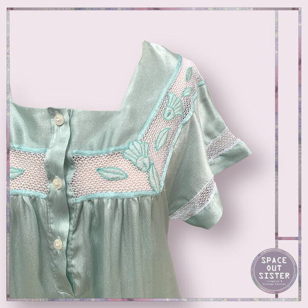 Vintage Satin Sea Foam Green Nightdress