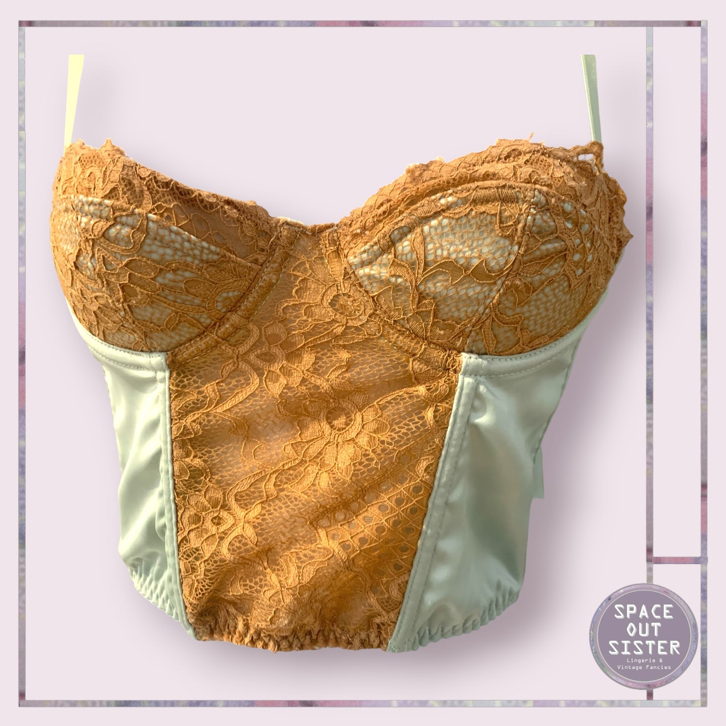 Urban Outfitters Green & Biscuit Longline Bra