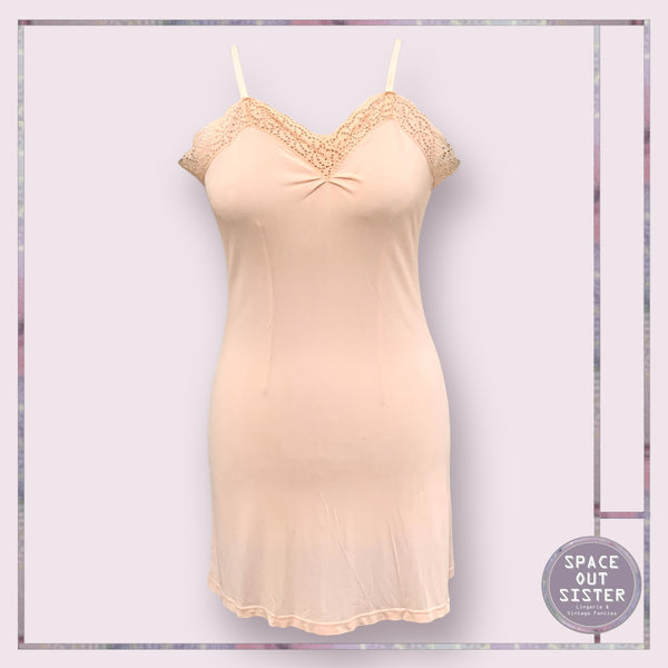 Vintage Peach Tricot Mini Slip