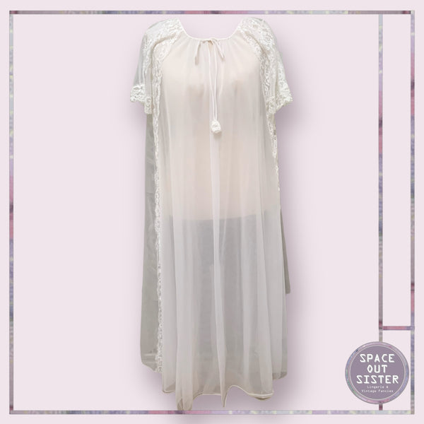 Vintage White Chiffon Negligee