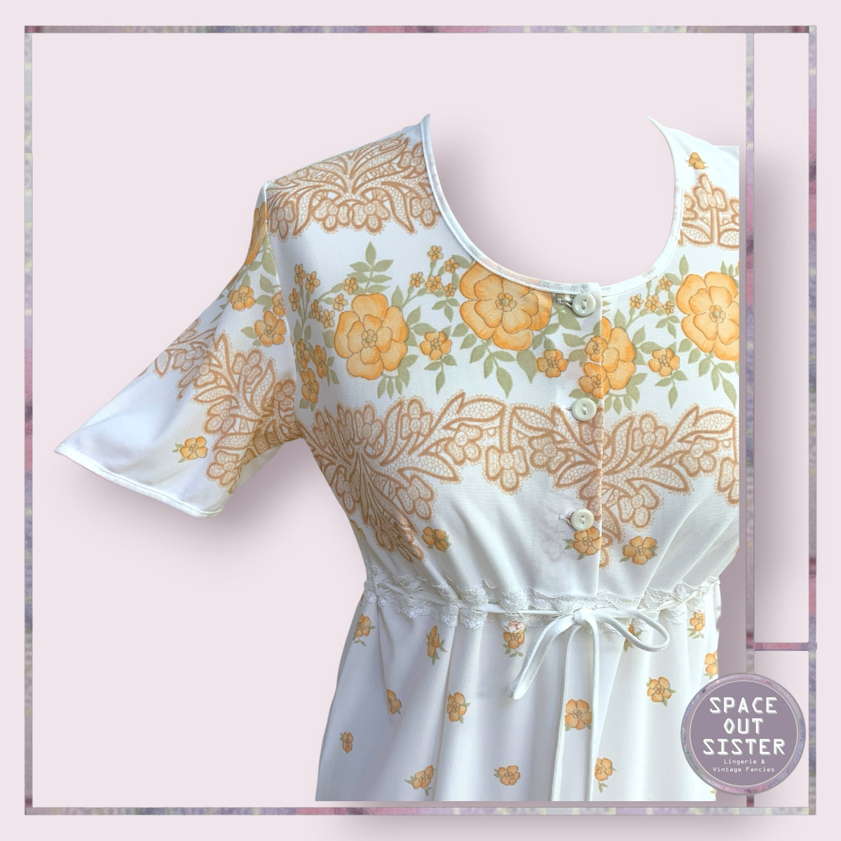 Vintage Autumnal Button Front Nightdress