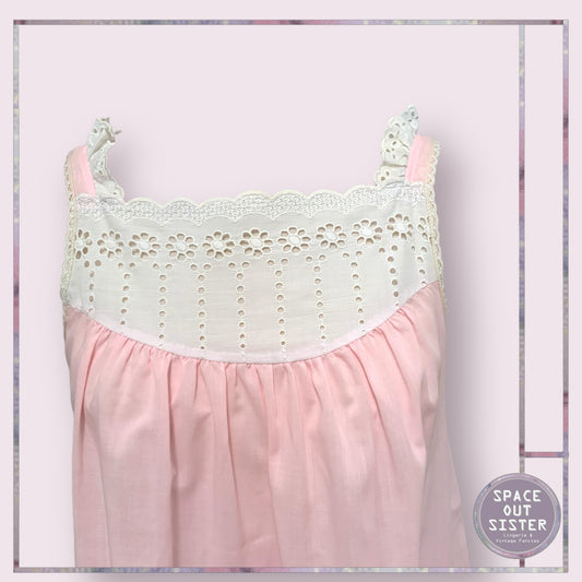 Vintage Daisy White & Pink Nightdress