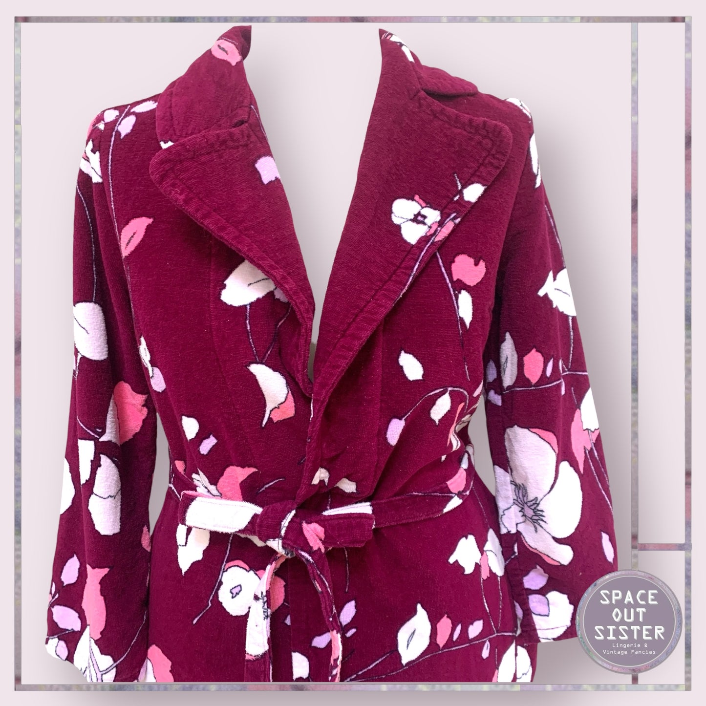 Vintage Modell Cerise Floral Robe