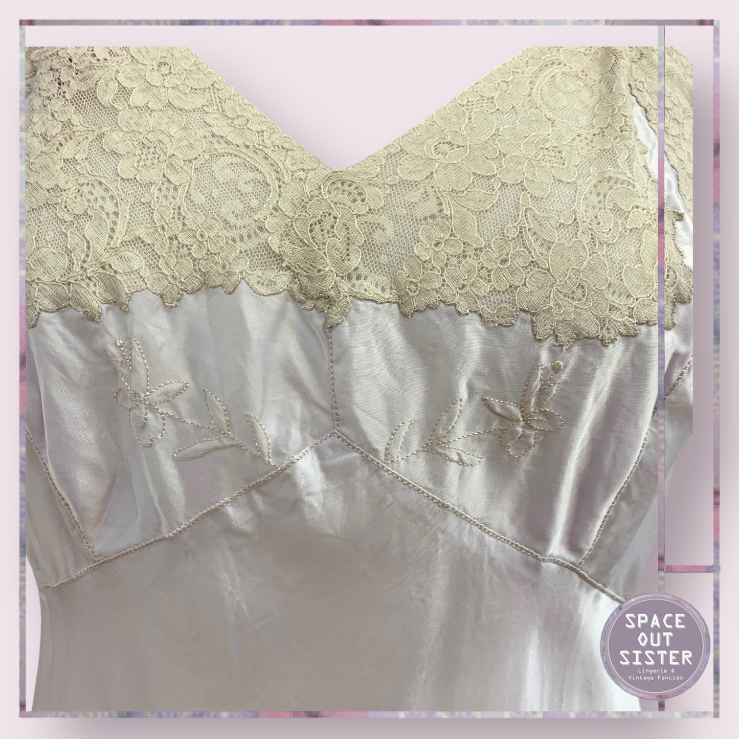 Vintage Lilac Rayon Slip