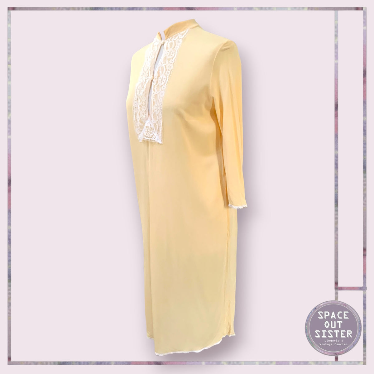 Vintage Buttercream White Lace Nightdress