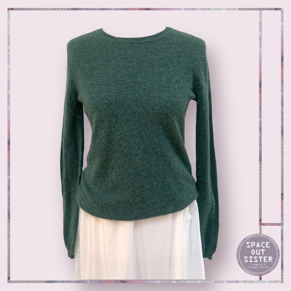 Pre-Loved Ellen Tracy Forest Green Cashmere Jumper