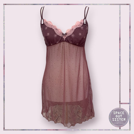 Mauve Short Sheer Nightdress