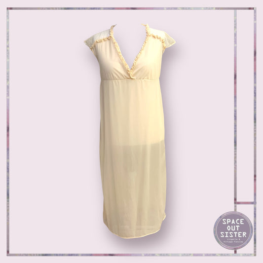 Vintage Polka Shoulder Ruffle Nightdress