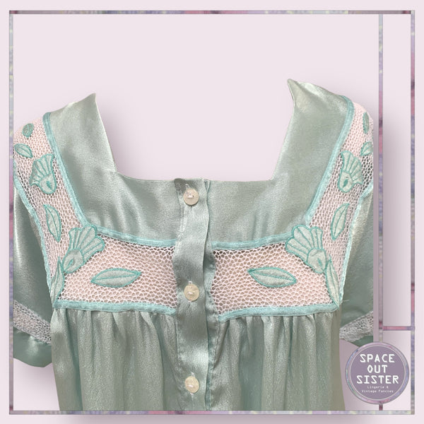 Vintage Satin Sea Foam Green Nightdress