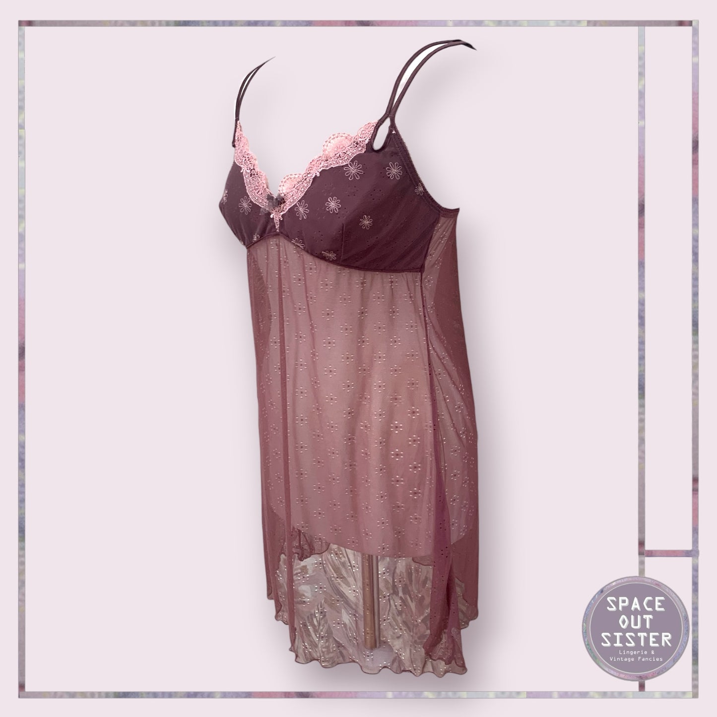 Mauve Short Sheer Nightdress