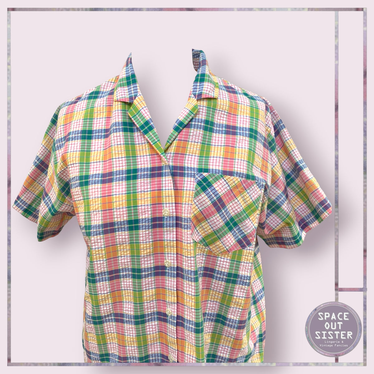 Vintage Triumph Plaid Nightshirt Bust 44”