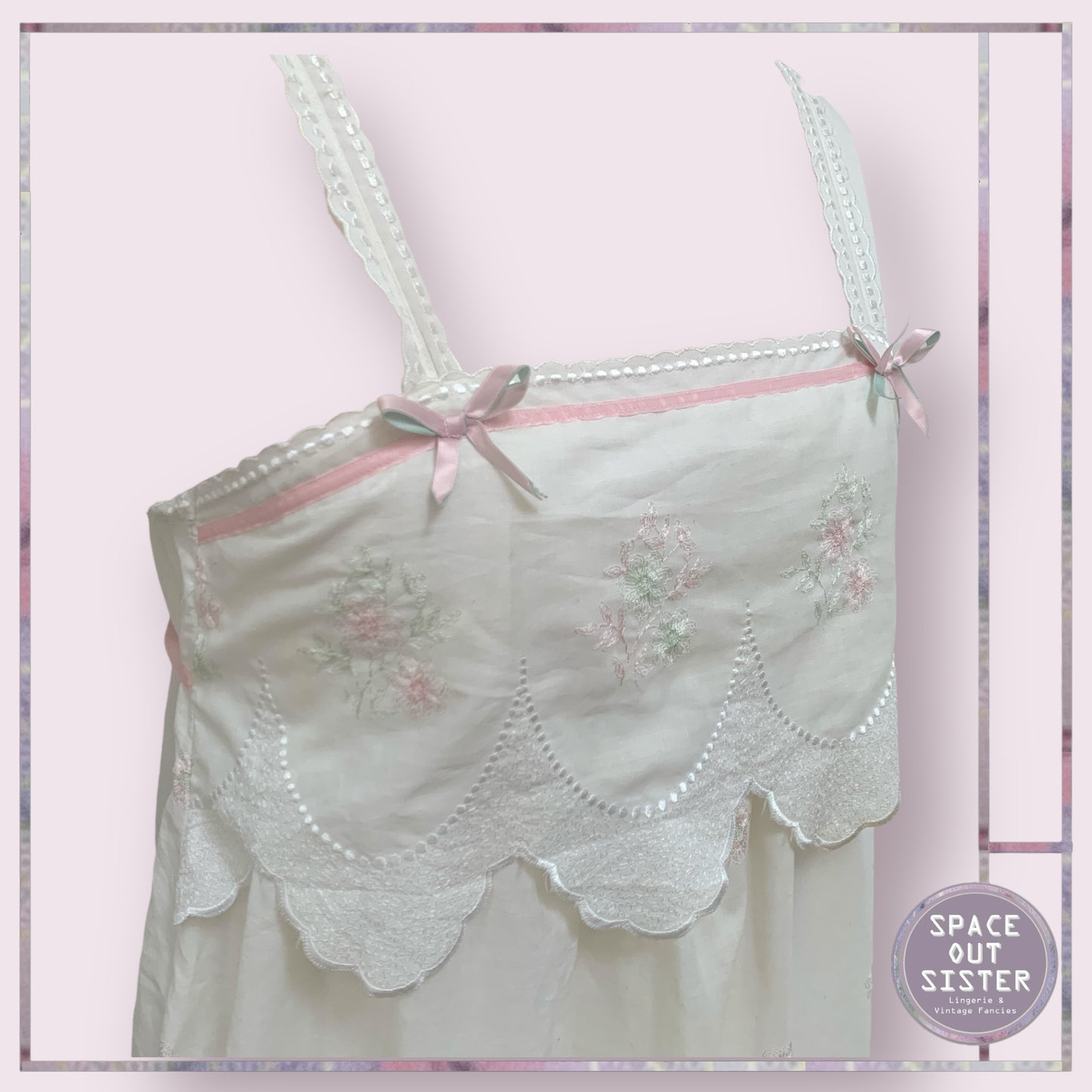 Vintage Cotton Pink Floral Nightdress