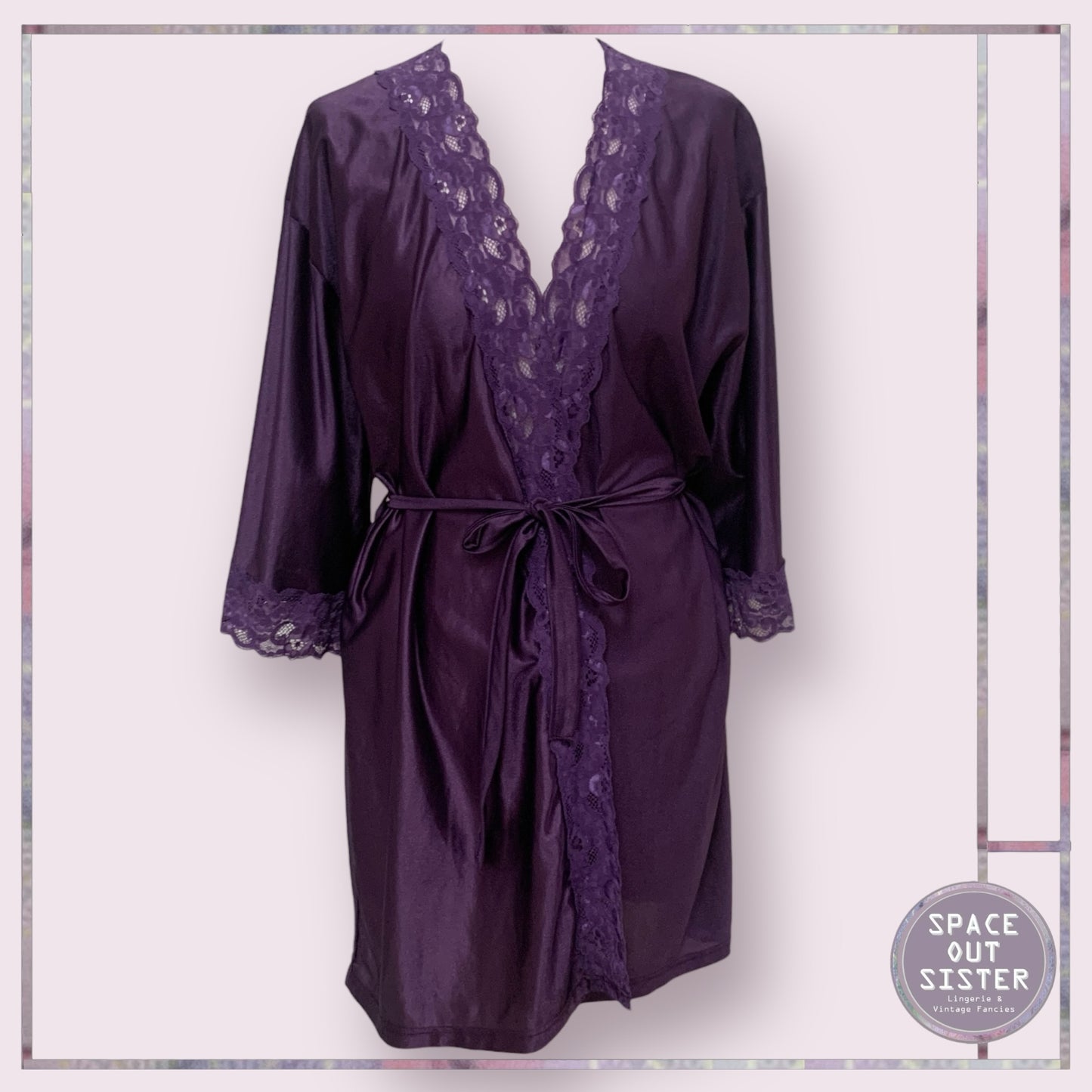 Vintage Rich Purple Short Robe