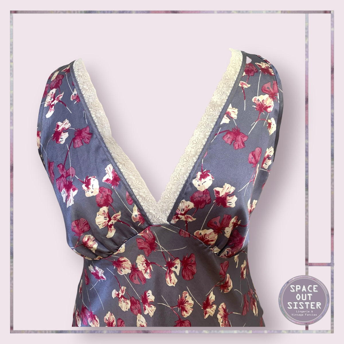 Pre-Loved Burgundy Floral Slip Dress