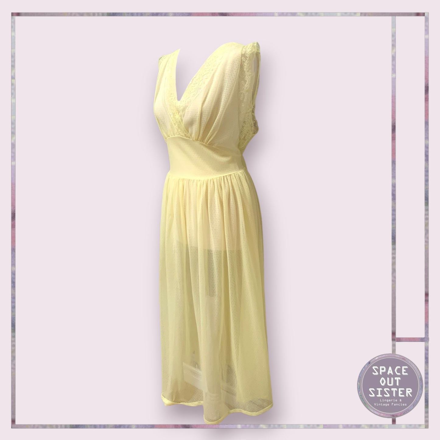 Vintage Lemon Sherbet Sheer Nightdress