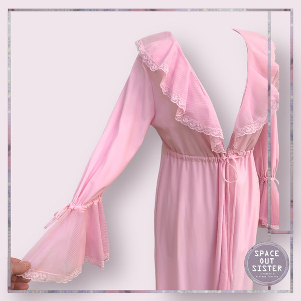 Vintage Pink Frill Robe