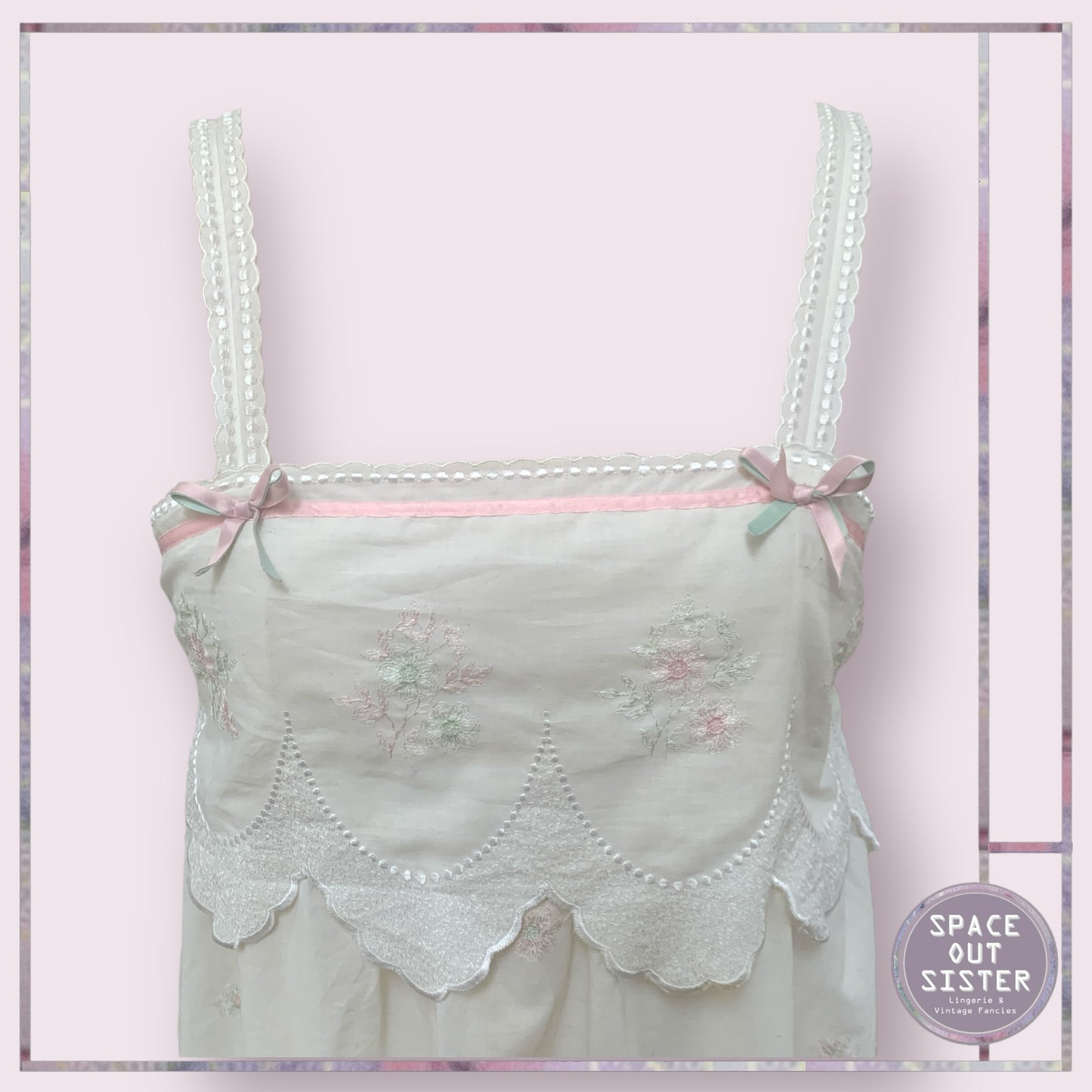 Vintage Cotton Pink Floral Nightdress