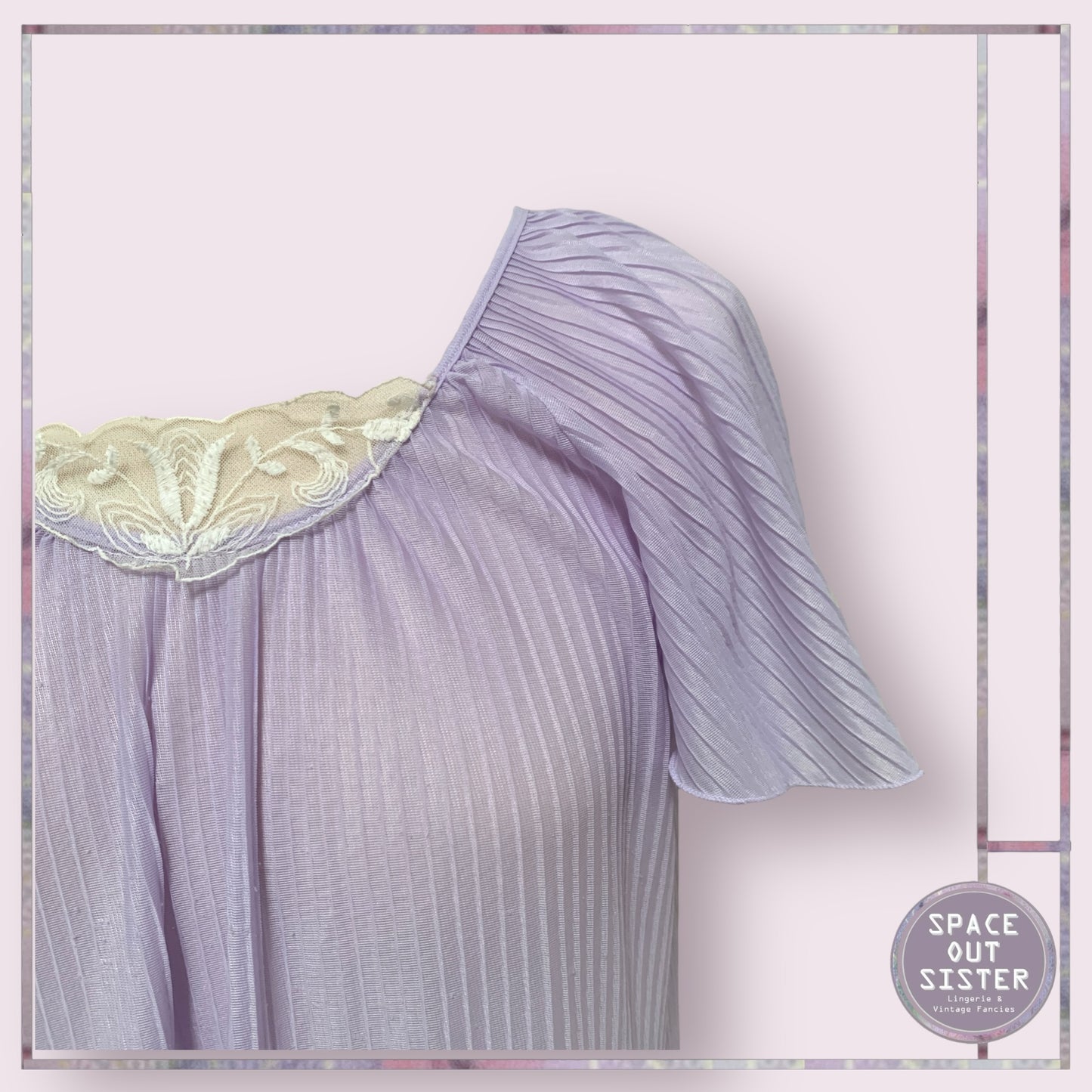 Vintage Pleated Lilac Nightdress