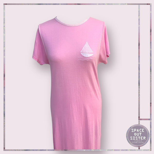 Vintage Circa 1980s Cotton Boat Nightdress