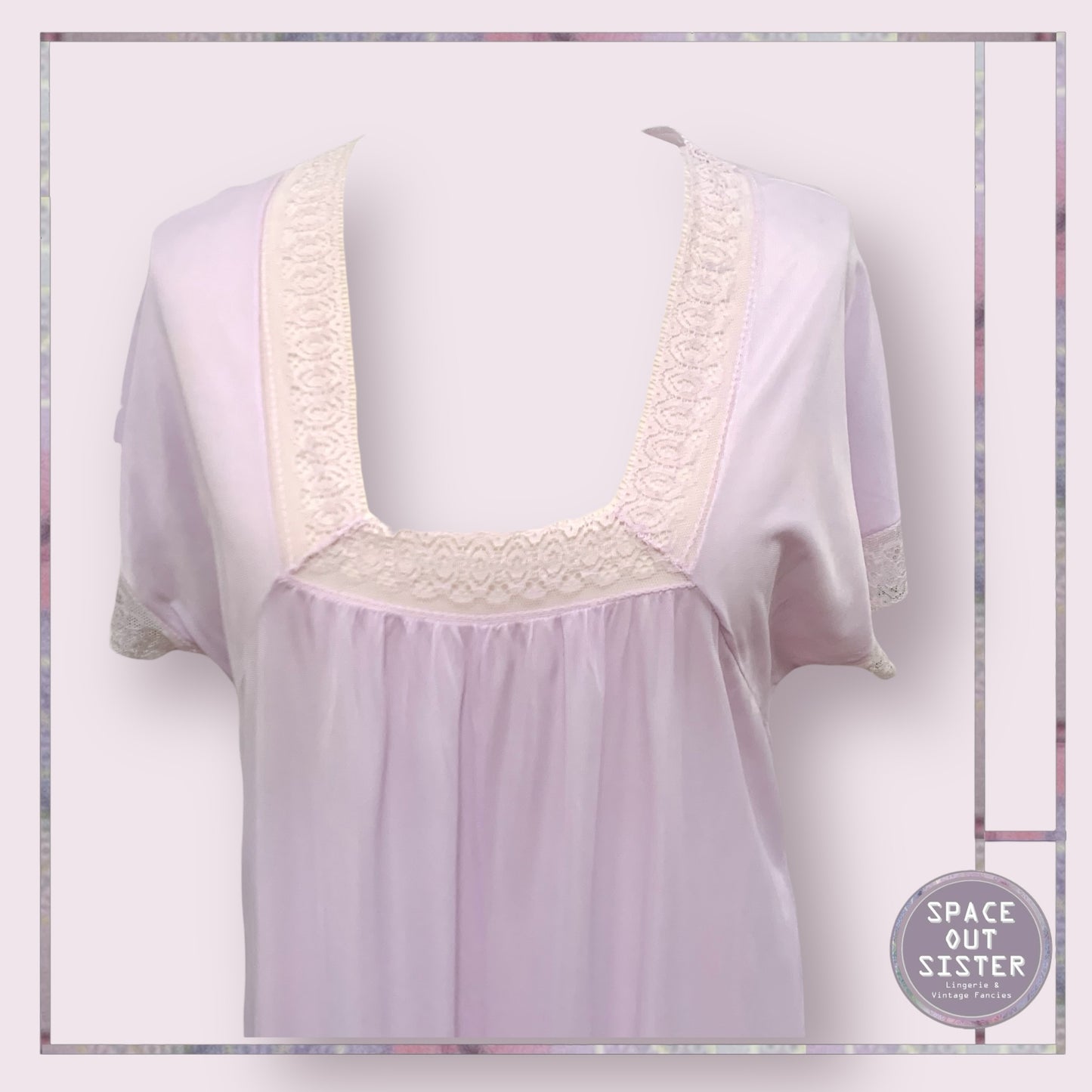 Vintage Lilac Square Neck Nightdress