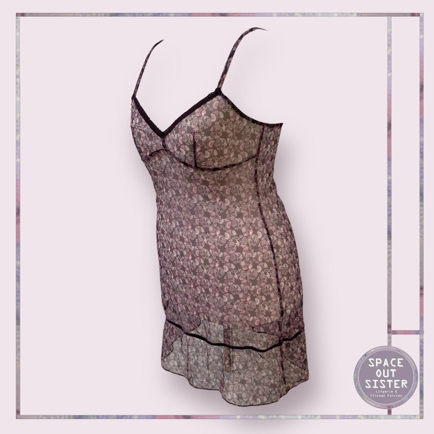 90s Butterfly Semi Sheer Nightdress
