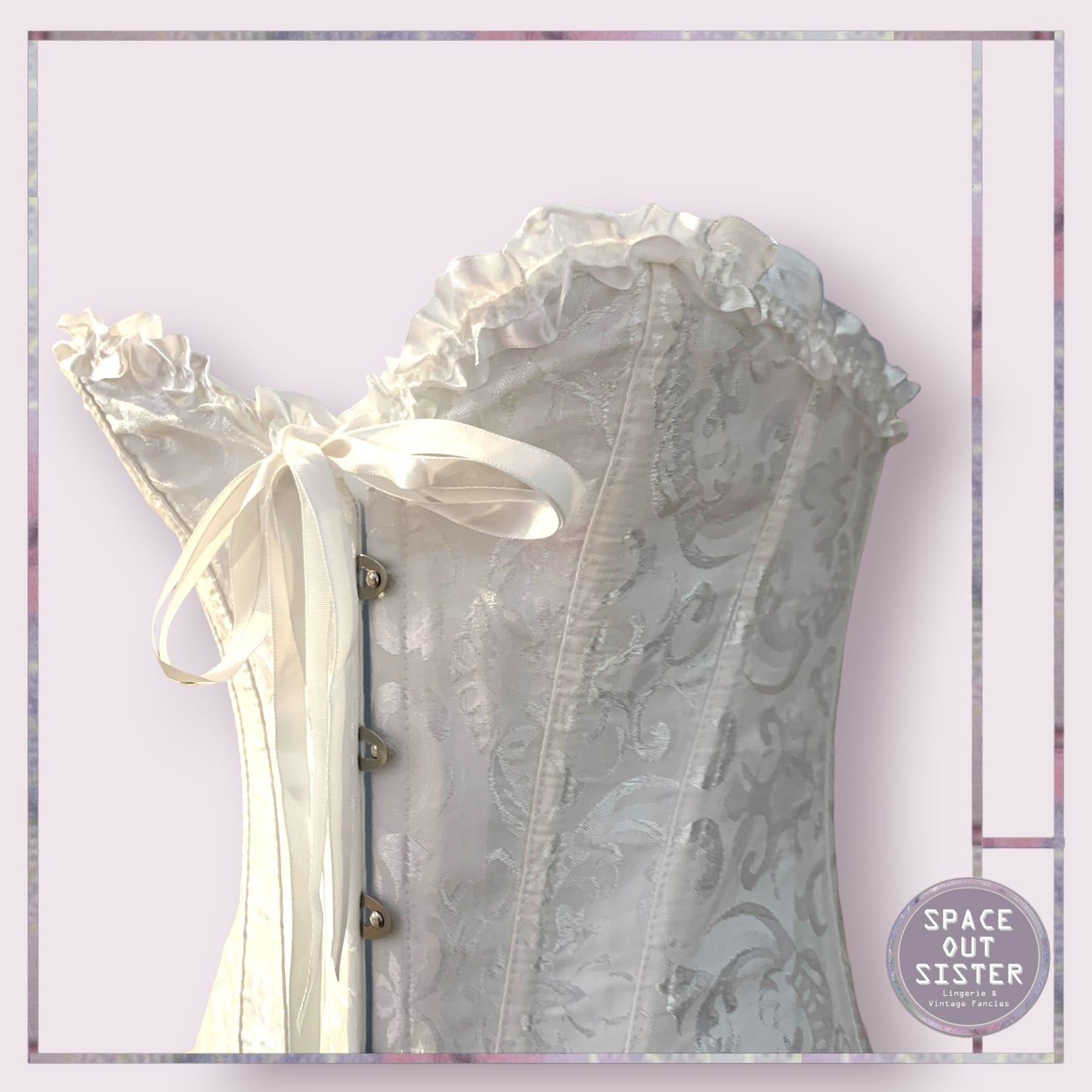 White Embossed Corset