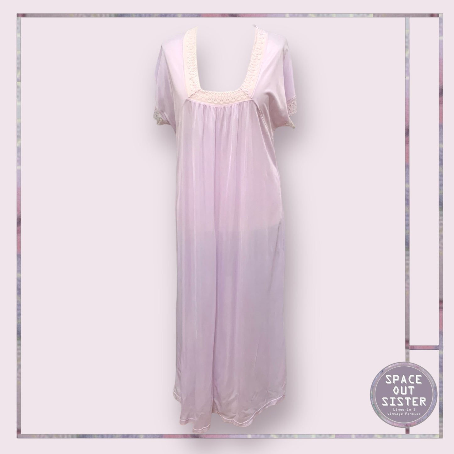 Vintage Lilac Square Neck Nightdress