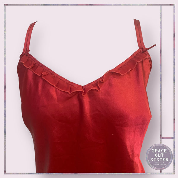 Vintage Frill Red Slip Dress