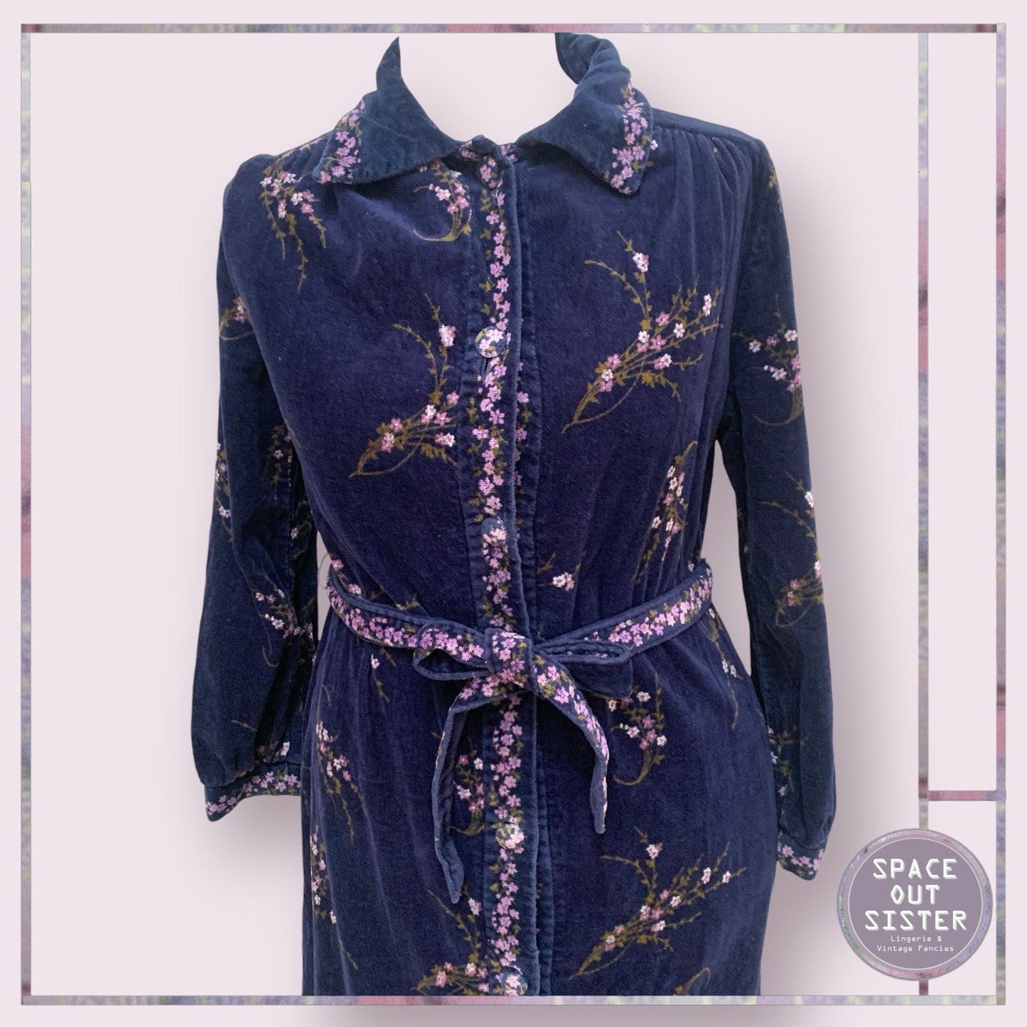 Vintage Florex Floral Trim Robe