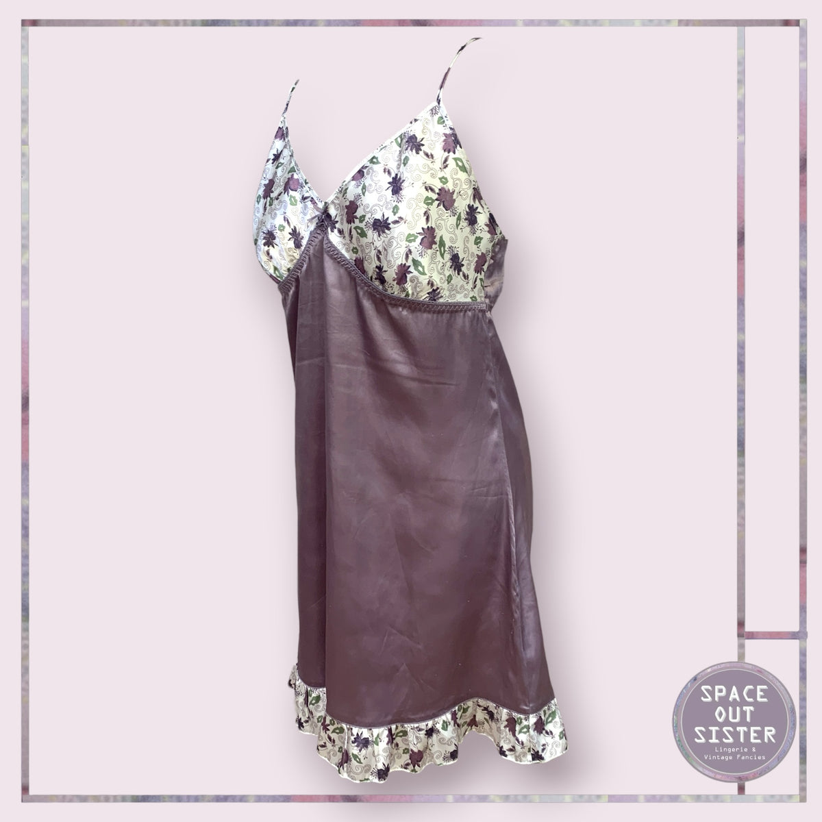 Vintage Purple Floral Slip Dress