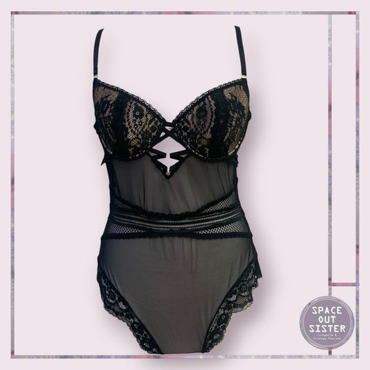 Vintage Champagne & Black Bodysuit