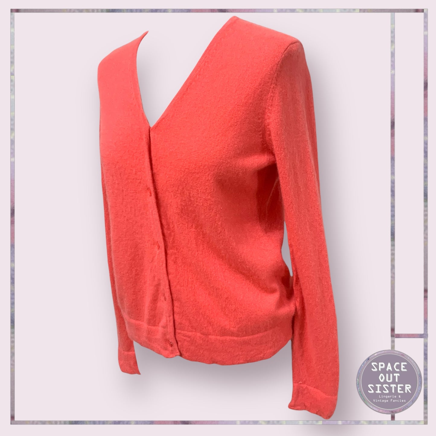 Pre-Loved Coral Cashmere Cardigan