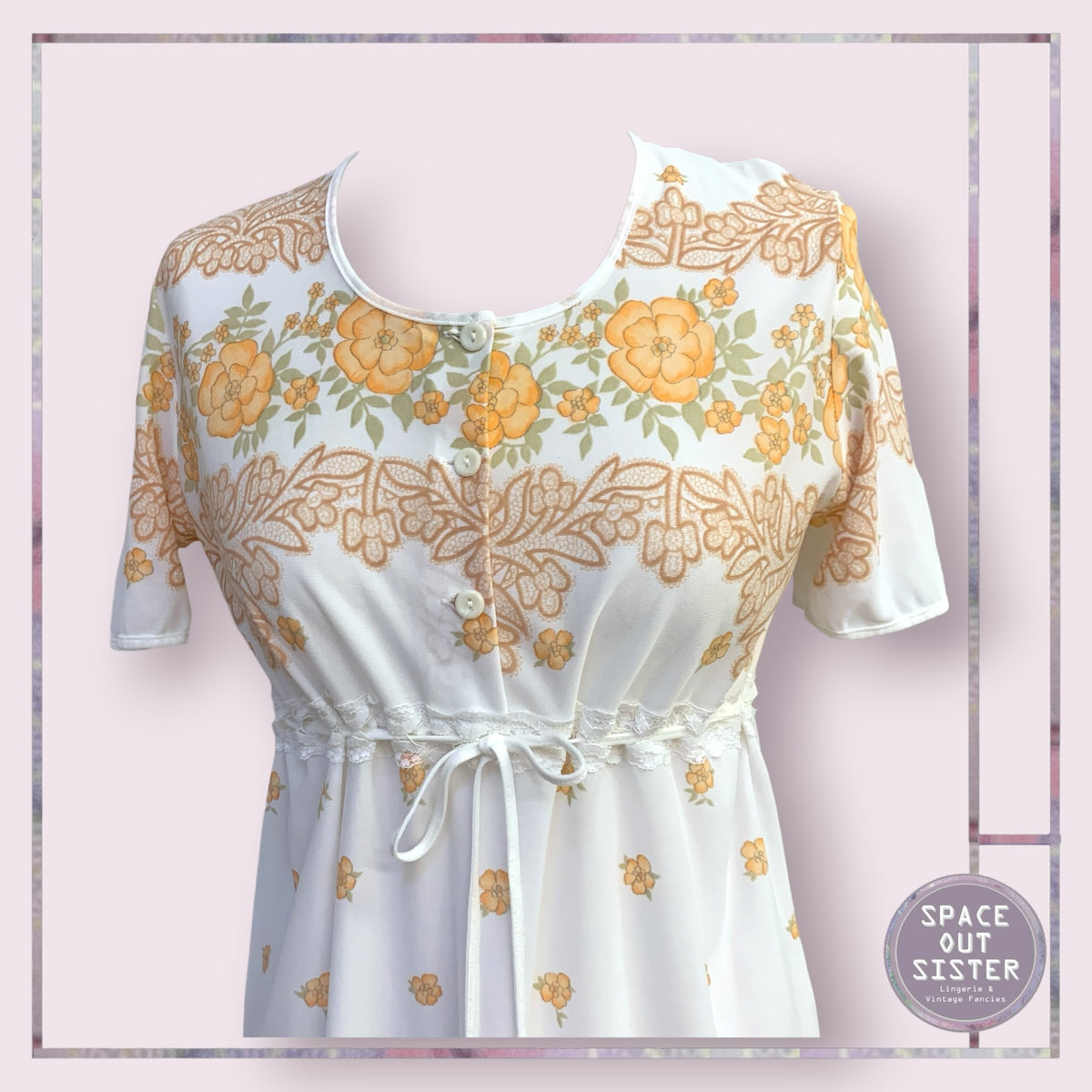 Vintage Autumnal Button Front Nightdress