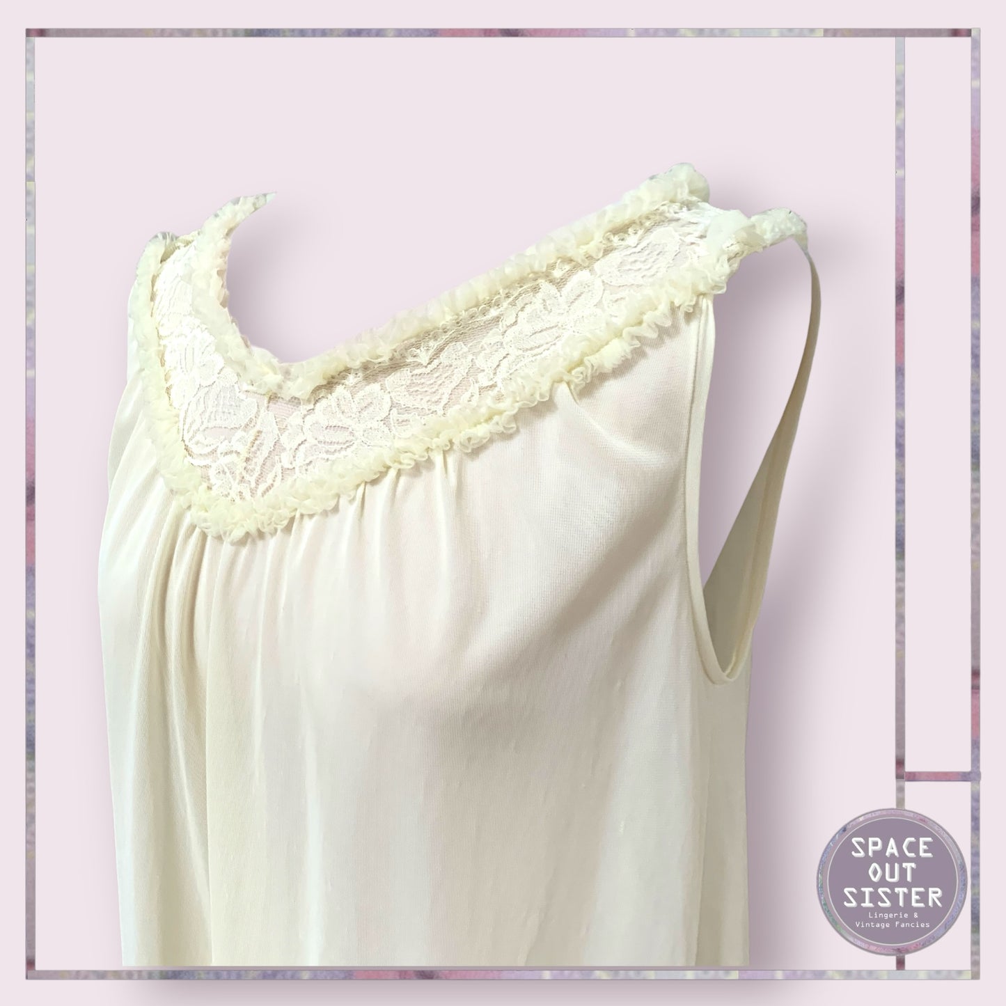 Vintage Italian Lemon Ruffle Nightdress