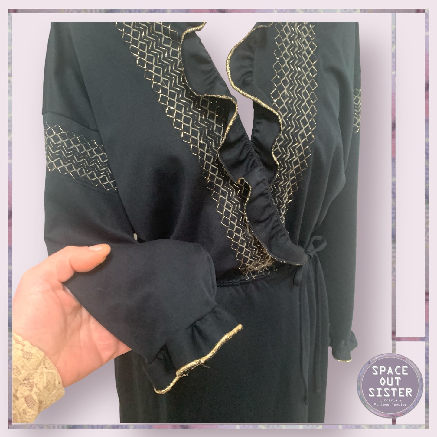 Vintage Gold Smocked Robe