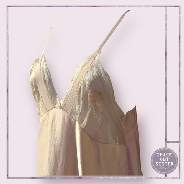 Vintage Silk Tea Rose Slip Dress