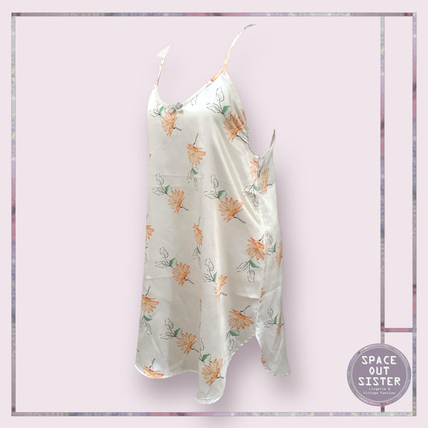 Vintage Peach Flower Slip Dress