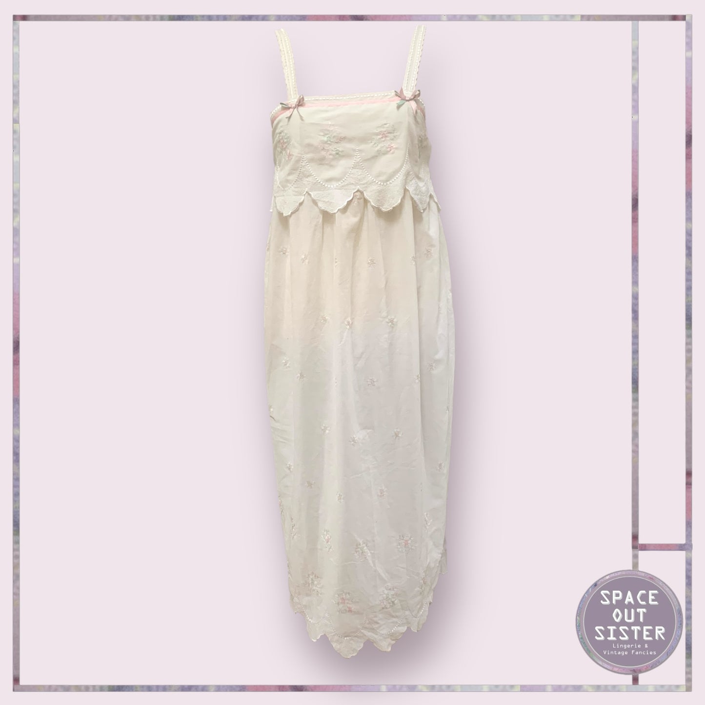 Vintage Cotton Pink Floral Nightdress
