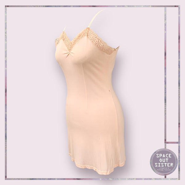Vintage Peach Tricot Mini Slip