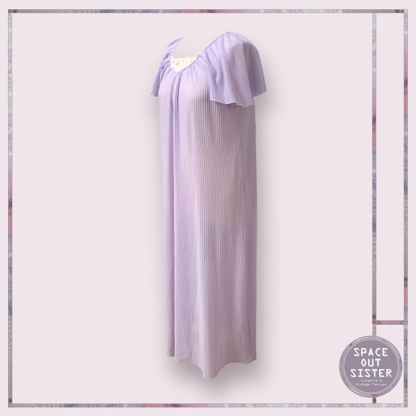 Vintage Pleated Lilac Nightdress