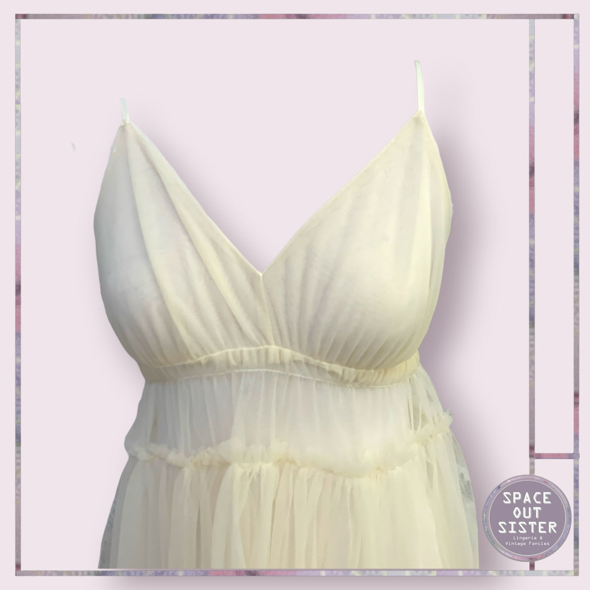Vintage Gathered Tulle Nightdress