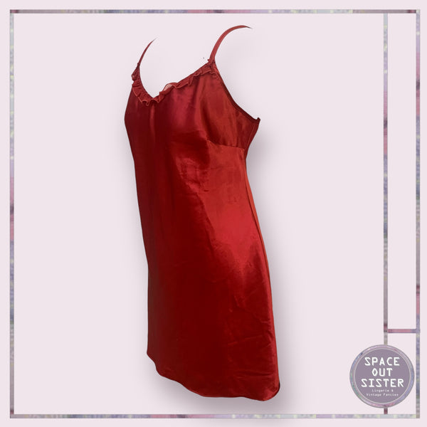 Vintage Frill Red Slip Dress