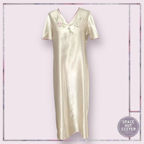 Vintage Satin Floral Nightdress