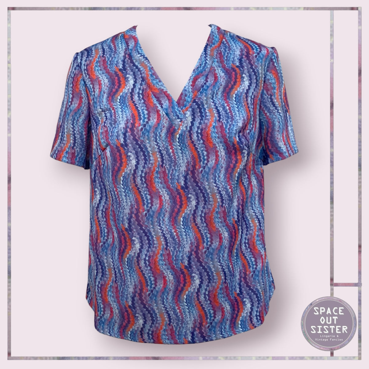 Vintage Blue & Red Top Bust 36"