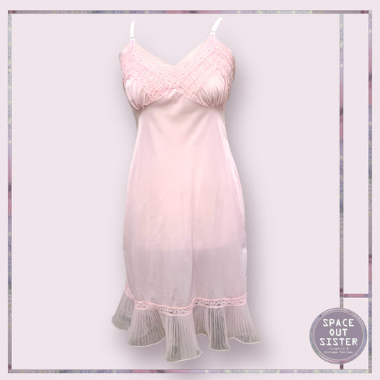 Vintage Pink Accordion Pleat Slip