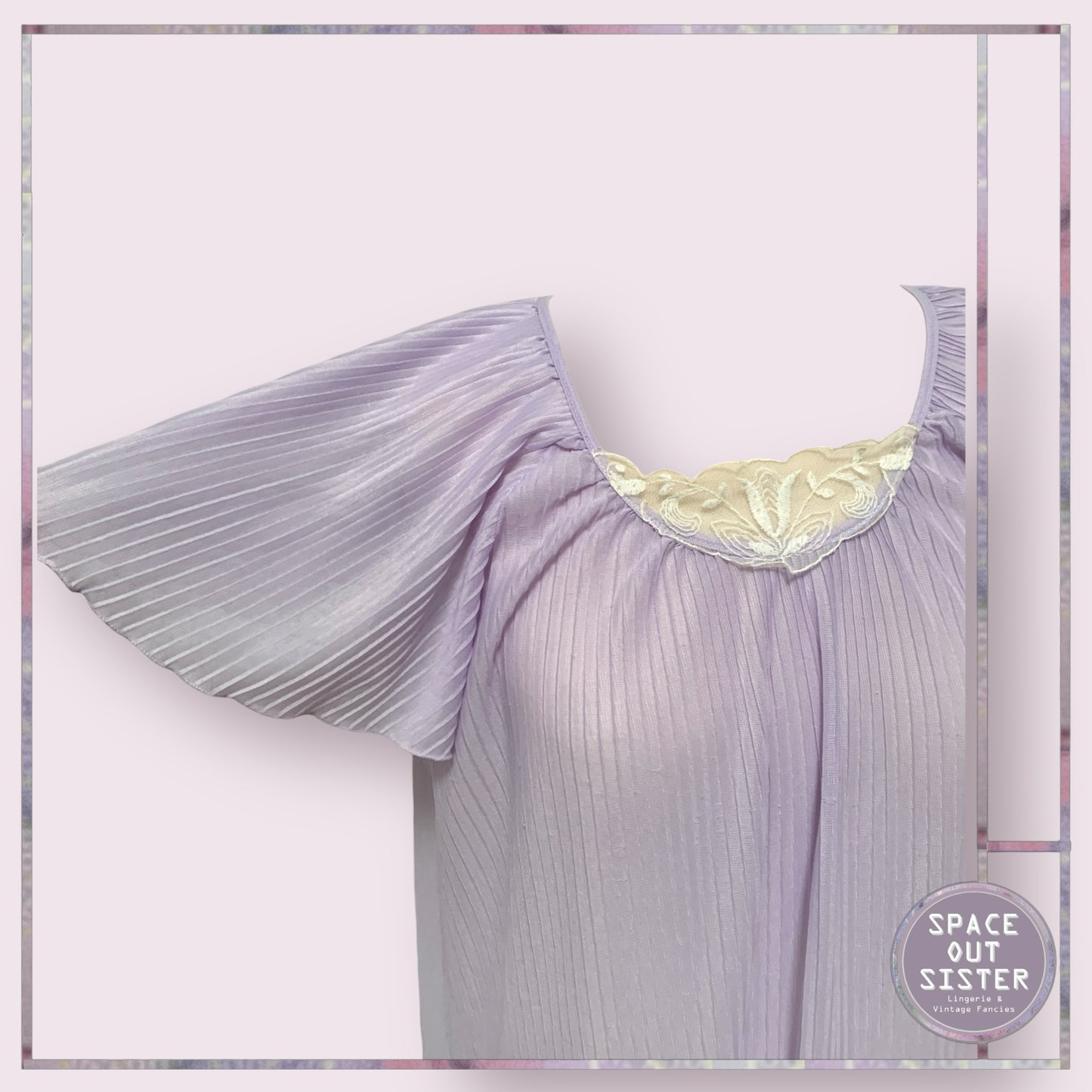 Vintage Pleated Lilac Nightdress